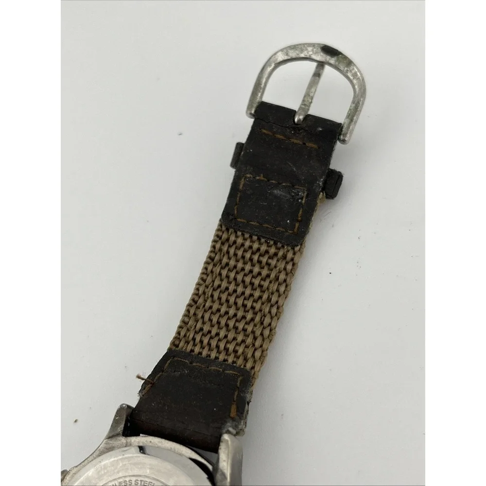 Vintage ABC Sports Watch Women 33mm Case Brown Nylon Band-‎ New Battery